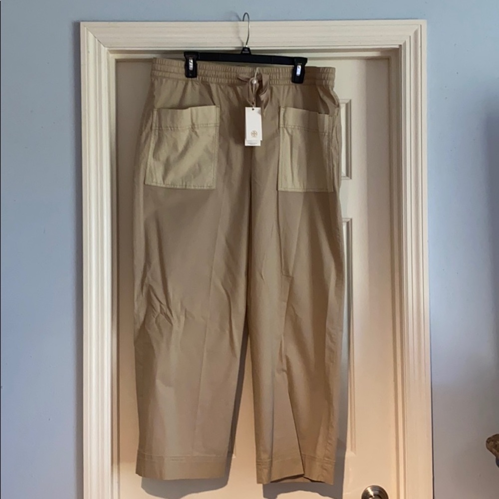 BNWT Tory Burch Twill Pants -XL - Safari color